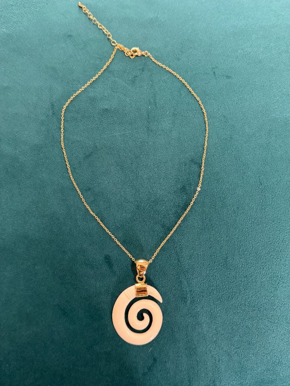 Charles Albert Handcarved Bone Spiritual Spiral Necklace